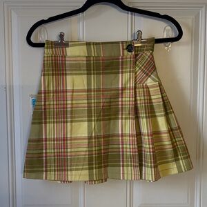 Urban Outfitters Plaid Pleated Micro Mini Skirt